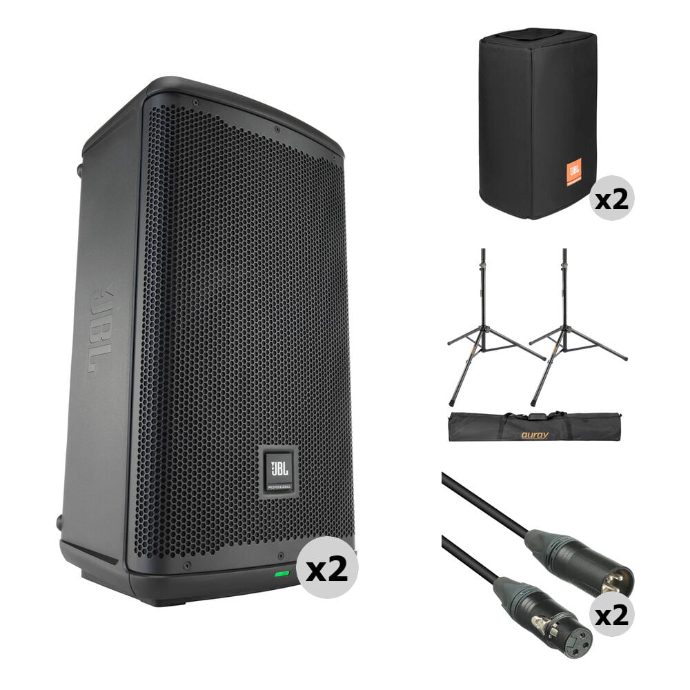 Kit de Altavoces Activos JBL Dual EON710 con Soportes, Fundas, Bolsa y Cables - Dos Altavoces de 10 Kit de Altavoces Activos JBL Dual EON710 con Soportes, Fundas, Bolsa y Cables - Dos Altavoces de 10