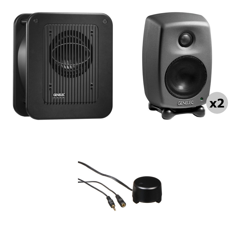 Kit de Monitores de Estudio Genelec 8010 con Subwoofer 7040 y Control de Volumen Estéreo 1203139-REG Kit de Monitores de Estudio Genelec 8010 con Subwoofer 7040 y Control de Volumen Estéreo 1203139-REG
