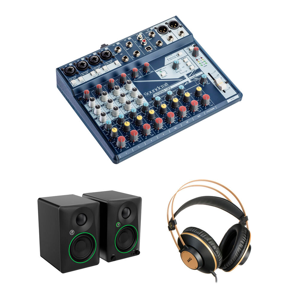 Kit de Mezcla Soundcraft Notepad-12FX, Monitores JBL Reference y Auriculares AKG K92 1475190-REG Kit de Mezcla Soundcraft Notepad-12FX, Monitores JBL Reference y Auriculares AKG K92 1475190-REG