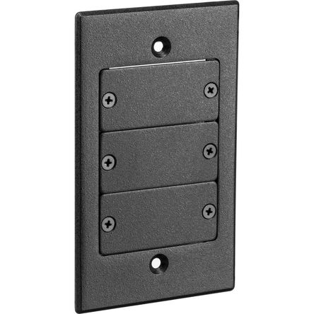 Kramer FRAME-1G Marco de Tres Inserciones para Placas de Pared de Un Solo Gang (Negro) - Soporta has 627286-REG Kramer FRAME-1G Marco de Tres Inserciones para Placas de Pared de Un Solo Gang (Negro) - Soporta has 627286-REG