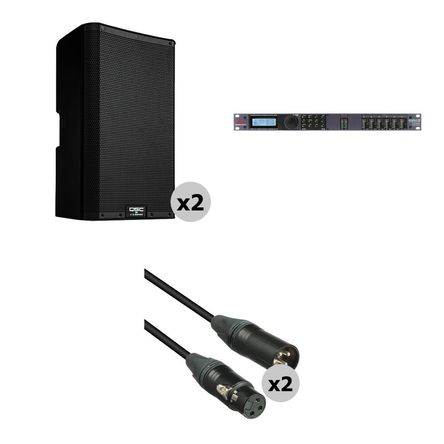 Kit Doble QSC K10.2 con dbx DriveRack y Cables - Altavoces Potentes, Amplificador de 2000W, Correcci 1391309-REG
