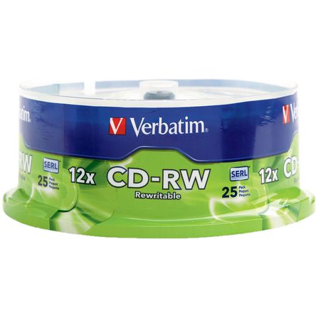 Verbatim CD-RW 700MB Disco Regrabable de Alta Velocidad (Paquete de 25) 390835-REG Verbatim CD-RW 700MB Disco Regrabable de Alta Velocidad (Paquete de 25) 390835-REG