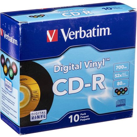 Verbatim CD-R Digital Vinyl Color Disc (10) - Estuches delgados 470839-REG Verbatim CD-R Digital Vinyl Color Disc (10) - Estuches delgados 470839-REG