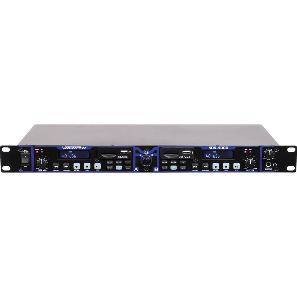 VocoPro SDR-4000: Grabador y Reproductor de Audio Digital Doble USB/SD con Conectores RCA y XLR, Sal 1005915-REG VocoPro SDR-4000: Grabador y Reproductor de Audio Digital Doble USB/SD con Conectores RCA y XLR, Sal 1005915-REG