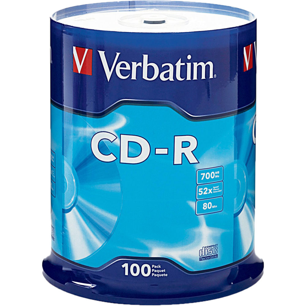 Verbatim CD-R 700MB (100-Pack) - Graba Imágenes Digitales, Música y Archivos a Velocidades Rápidas 337444-REG Verbatim CD-R 700MB (100-Pack) - Graba Imágenes Digitales, Música y Archivos a Velocidades Rápidas 337444-REG