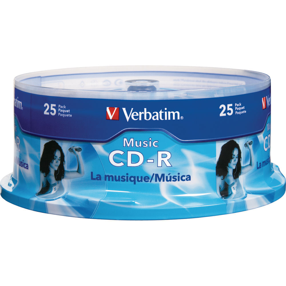 Verbatim CD-R Música 700MB Grabable 80 Minutos - Paquete de 25 Discos 500662-REG Verbatim CD-R Música 700MB Grabable 80 Minutos - Paquete de 25 Discos 500662-REG