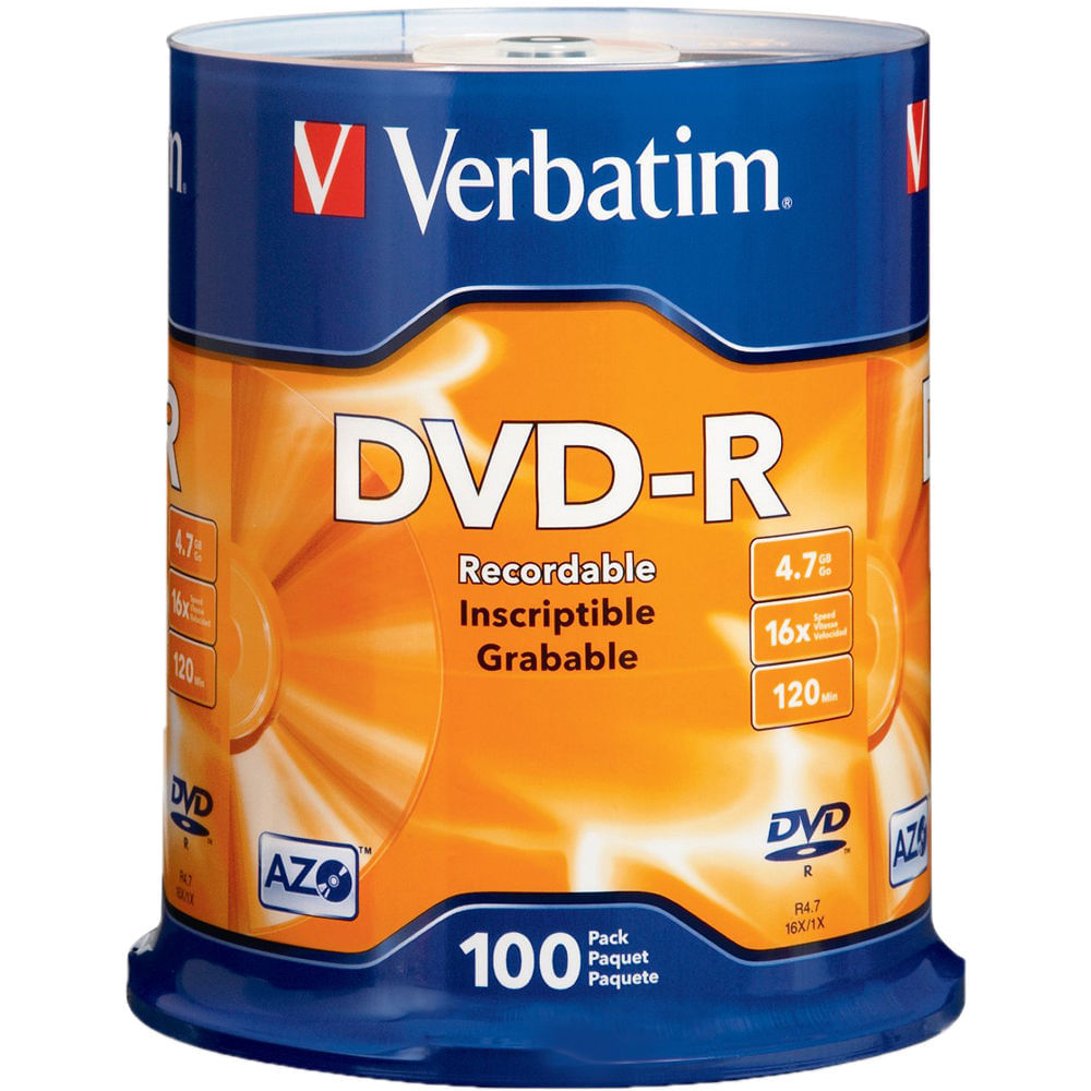 Verbatim DVD-R 4.76GB 16x (Paquete de 100) - 4.7GB o 120 Minutos de Grabación, Compatible con Grabad 387681-REG Verbatim DVD-R 4.76GB 16x (Paquete de 100) - 4.7GB o 120 Minutos de Grabación, Compatible con Grabad 387681-REG
