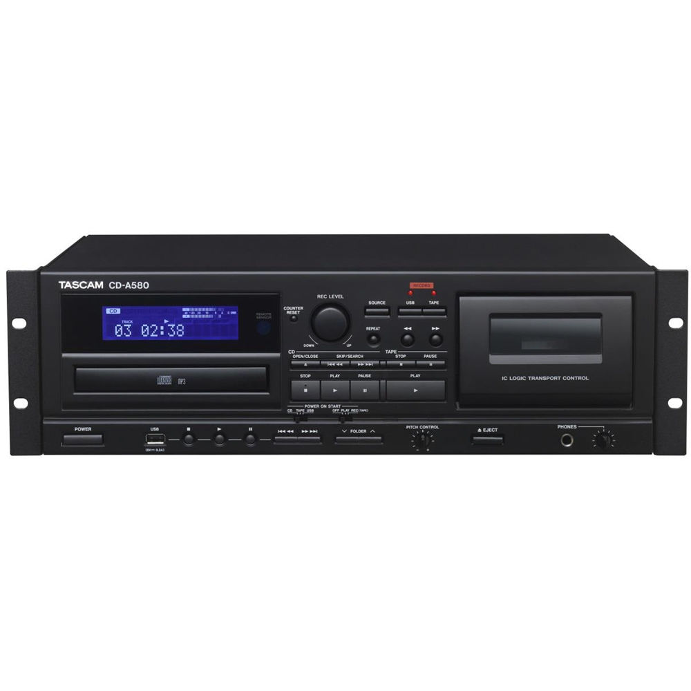 TASCAM CD-A580: Reproductor/Grabador de Cassette, USB y CD - Versatilidad en Audio con Control de Pi 1312109-REG TASCAM CD-A580: Reproductor/Grabador de Cassette, USB y CD - Versatilidad en Audio con Control de Pi 1312109-REG