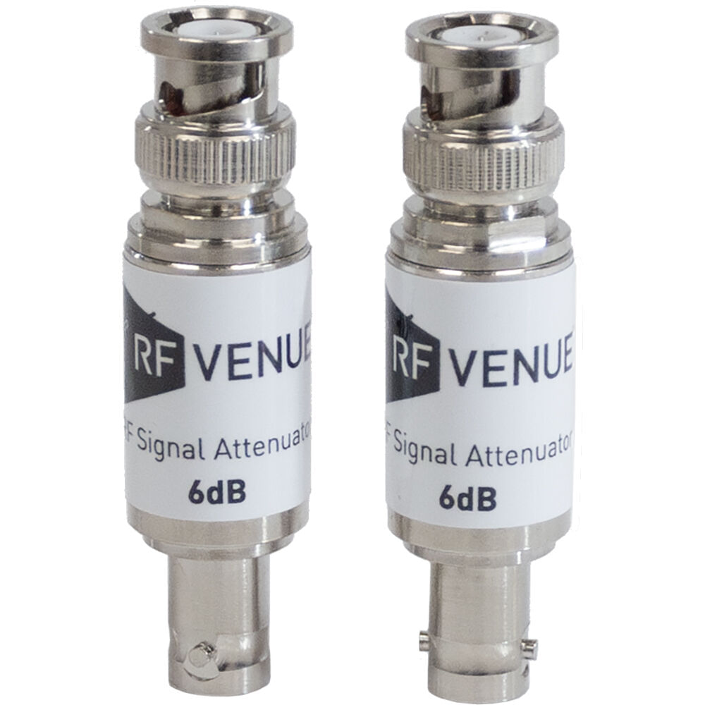 Atenuador RF Venue BNC de 6 dB (Paquete de 2) - Atenuación en Línea, Conectores BNC Macho y Hembra 1799293-REG Atenuador RF Venue BNC de 6 dB (Paquete de 2) - Atenuación en Línea, Conectores BNC Macho y Hembra 1799293-REG