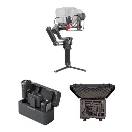 DJI RS 4 Pro Gimbal Stabilizer Combo Kit con Sistema Inalámbrico de Micrófono, Motor de Enfoque Pro 1839054-REG