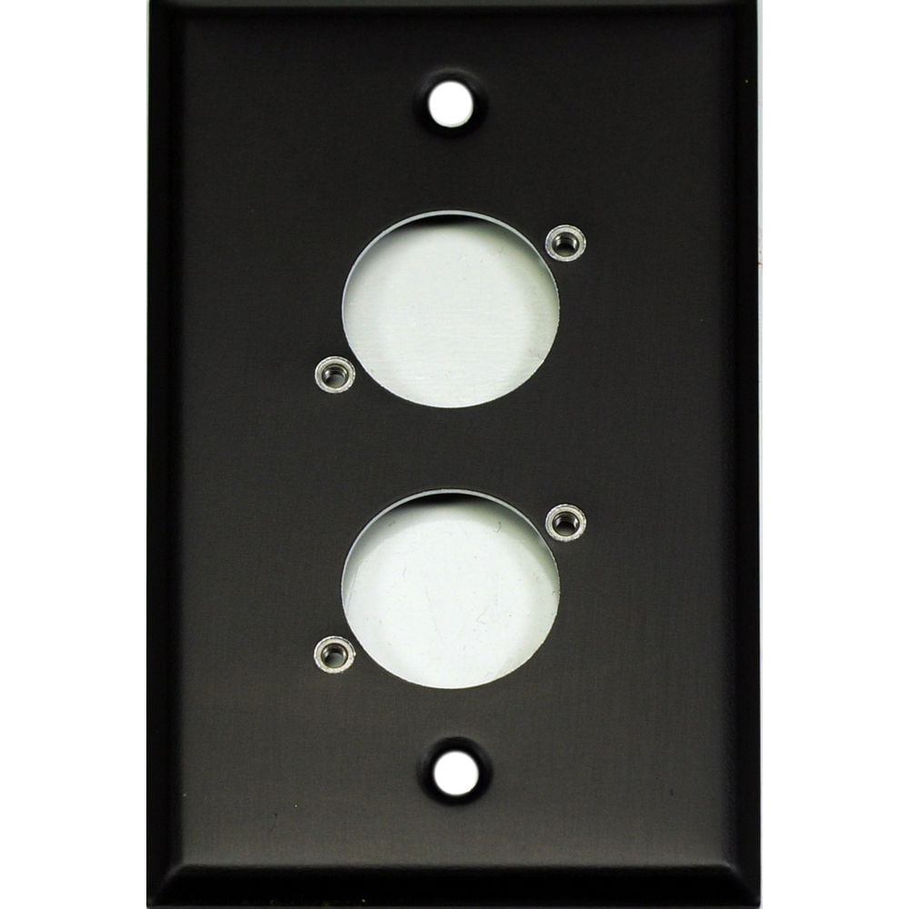 Whirlwind WP1B/2H 1-Gang Wall Plate Punched for 2 Whirlwind/Switchcraft D3F Terminals (Black Finish) 1222295-REG Whirlwind WP1B/2H 1-Gang Wall Plate Punched for 2 Whirlwind/Switchcraft D3F Terminals (Black Finish) 1222295-REG