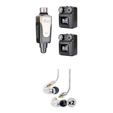 Xvive Audio U4 Kit de Monitores In-Ear Inalámbricos con 2 Receptores y 2 Auriculares Shure SE215 (2. 1717740-REG Xvive Audio U4 Kit de Monitores In-Ear Inalámbricos con 2 Receptores y 2 Auriculares Shure SE215 (2. 1717740-REG