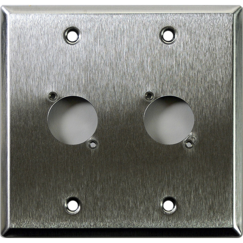Whirlwind WP2/2NDH 2-Gang Wall Plate Punched for 2 Neutrik XLR Terminals (Stainless Steel Finish) 1222315-REG Whirlwind WP2/2NDH 2-Gang Wall Plate Punched for 2 Neutrik XLR Terminals (Stainless Steel Finish) 1222315-REG