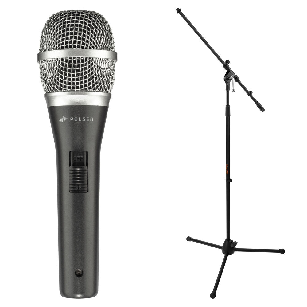 Kit de Micrófono Dinámico Profesional Polsen M-85 de Mano con Soporte y Cable (Gris Oscuro) - Ideal 1635388-REG Kit de Micrófono Dinámico Profesional Polsen M-85 de Mano con Soporte y Cable (Gris Oscuro) - Ideal 1635388-REG