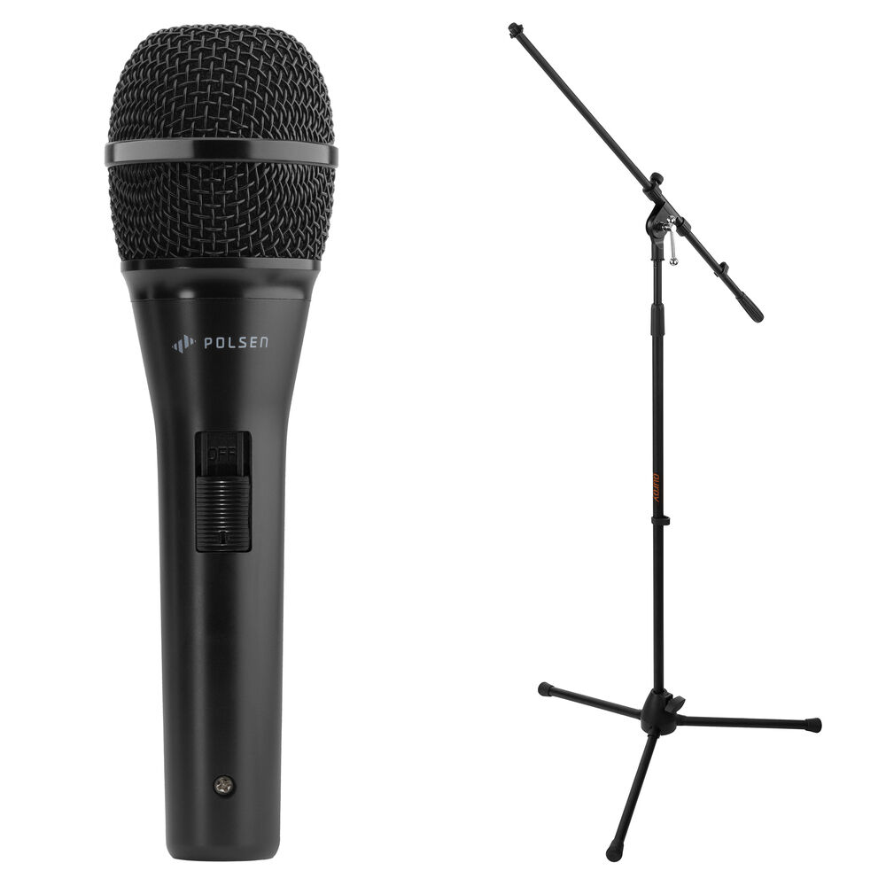 Kit de Micrófono Dinámico Profesional Polsen M-85-B con Soporte y Cable (Negro) - Ideal para Voces, 1635389-REG Kit de Micrófono Dinámico Profesional Polsen M-85-B con Soporte y Cable (Negro) - Ideal para Voces, 1635389-REG