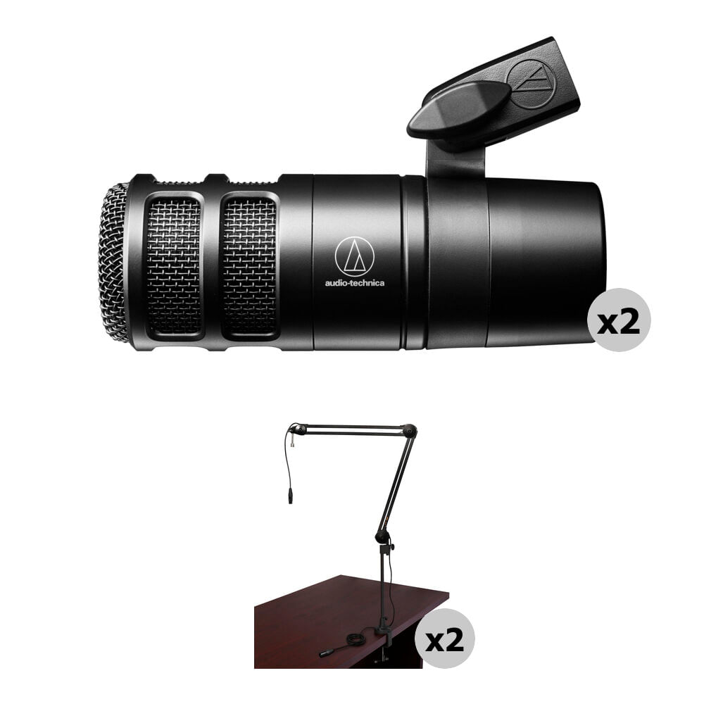 Kit de Micrófono para Podcast de 2 Personas Audio-Technica AT2040 con Brazos de Transmisión 1657014-REG Kit de Micrófono para Podcast de 2 Personas Audio-Technica AT2040 con Brazos de Transmisión 1657014-REG
