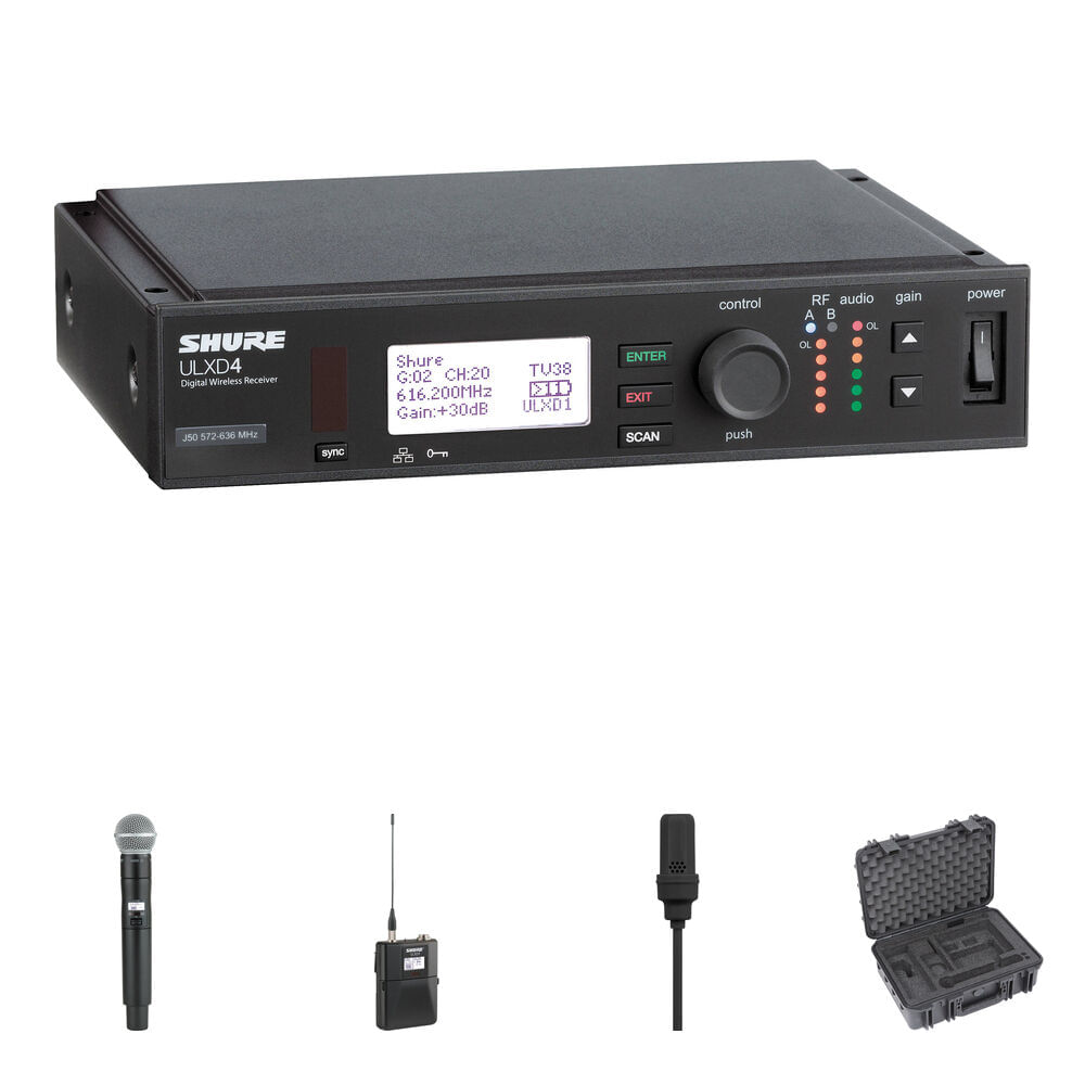 Kit de Micrófono Inalámbrico Digital Shure ULX-D con Cápsula SM58 y Lavalier MX150 - Ideal para Tran 1578676-REG Kit de Micrófono Inalámbrico Digital Shure ULX-D con Cápsula SM58 y Lavalier MX150 - Ideal para Tran 1578676-REG