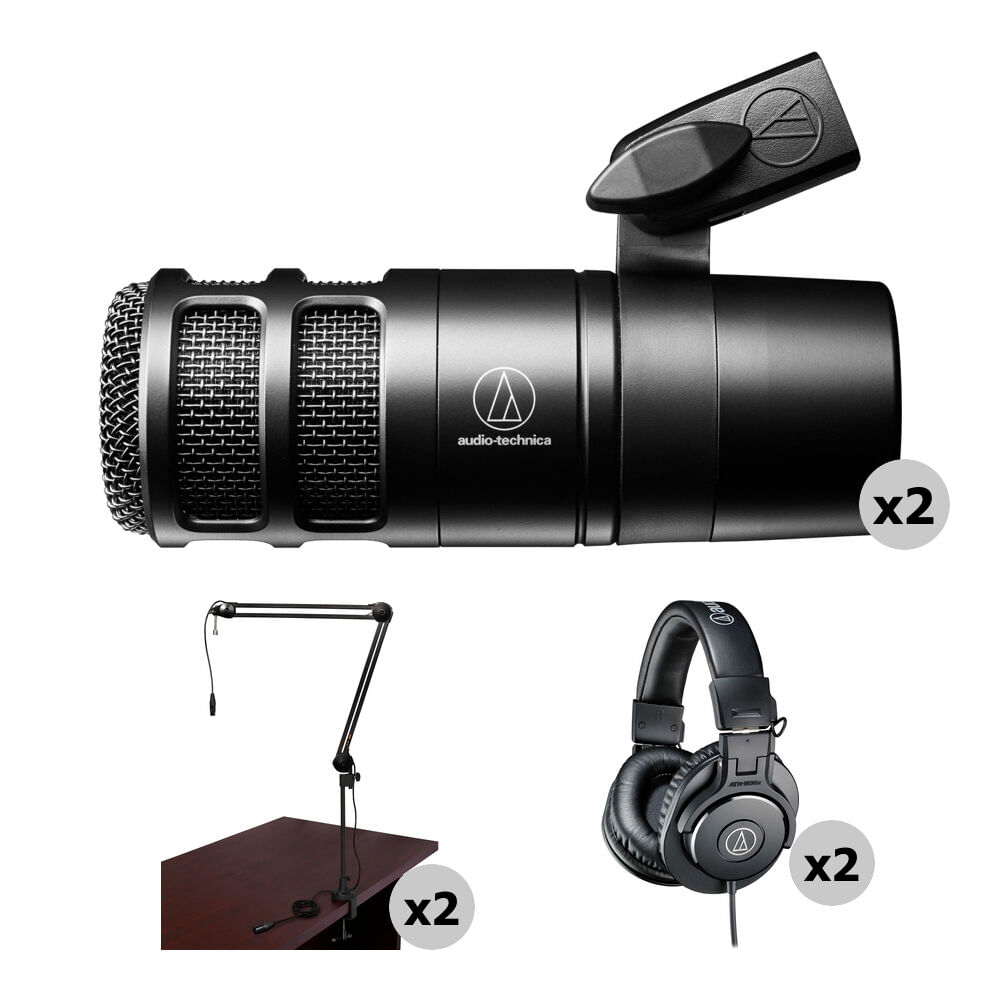 Kit de Micrófono para Podcast Audio-Technica AT2040 para Dos Personas con Brazo de Transmisión y Aur 1699266-REG Kit de Micrófono para Podcast Audio-Technica AT2040 para Dos Personas con Brazo de Transmisión y Aur 1699266-REG