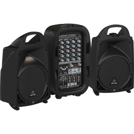 Sistema PA Behringer Europort PPA500BT de 500W con Dos Altavoces, Mezclador Alimentado, Efectos Klar 1821709-REG Sistema PA Behringer Europort PPA500BT de 500W con Dos Altavoces, Mezclador Alimentado, Efectos Klar 1821709-REG