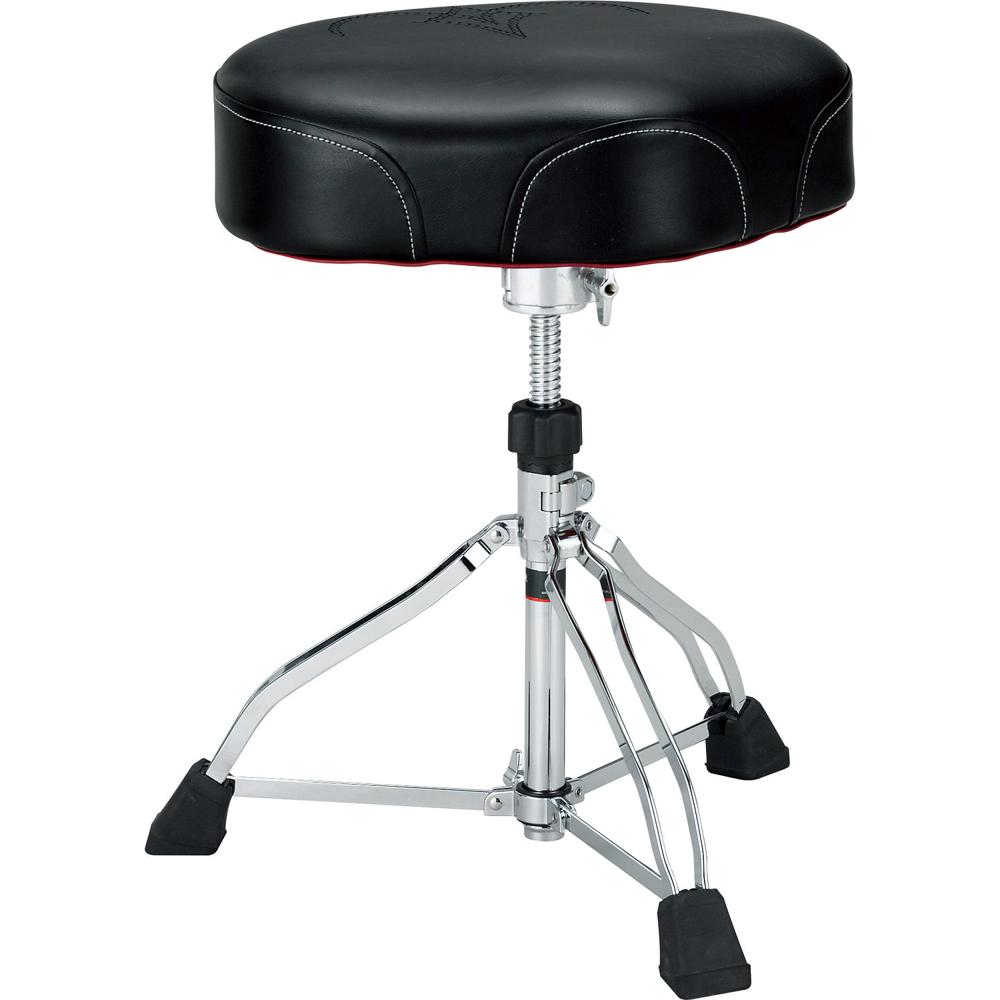 TAMA HT730B Ergo-Rider Trio Drum Throne (Asiento Negro) - Ajuste de Altura, Sistema de Bloqueo Paten