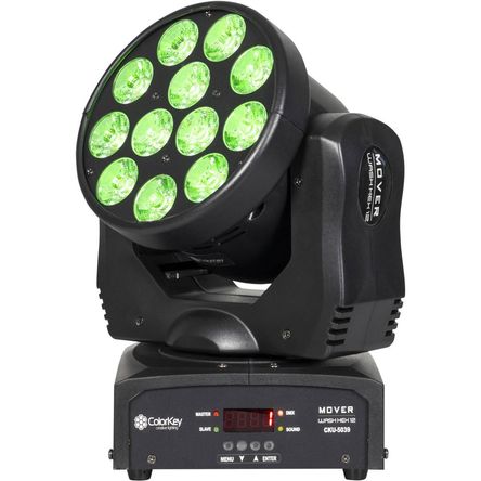ColorKey Mover Wash HEX 12 - Cabezal Móvil LED RGBWA-UV 6 en 1 con 12 LEDs de 12W para Clubes y Bare 1736597-REG