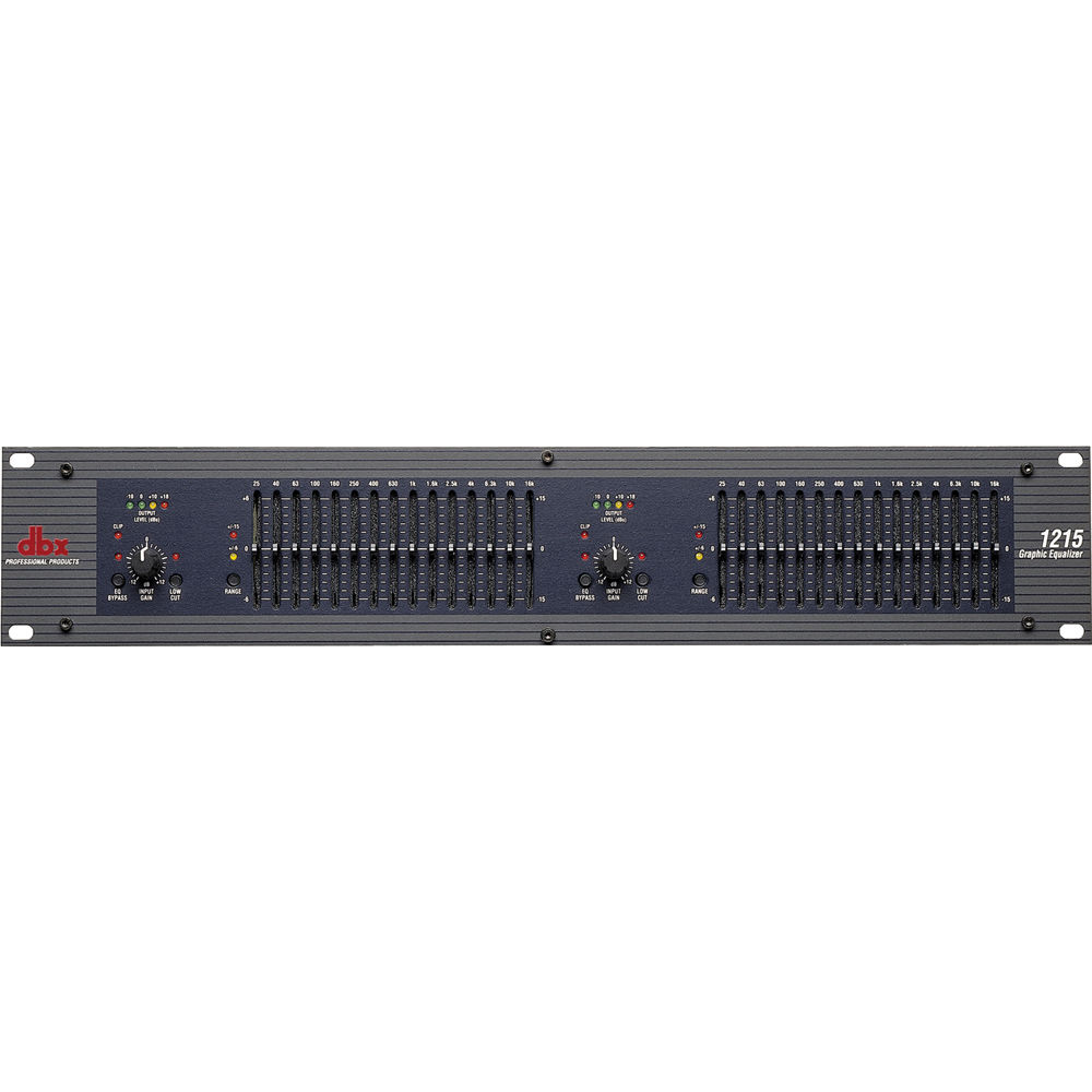 dbx 1215 Ecualizador Gráfico Dual de 15 Bandas con Refuerzo/Corte de 6 o 15 dB y Entradas/Salidas Fi 205240-REG dbx 1215 Ecualizador Gráfico Dual de 15 Bandas con Refuerzo/Corte de 6 o 15 dB y Entradas/Salidas Fi 205240-REG