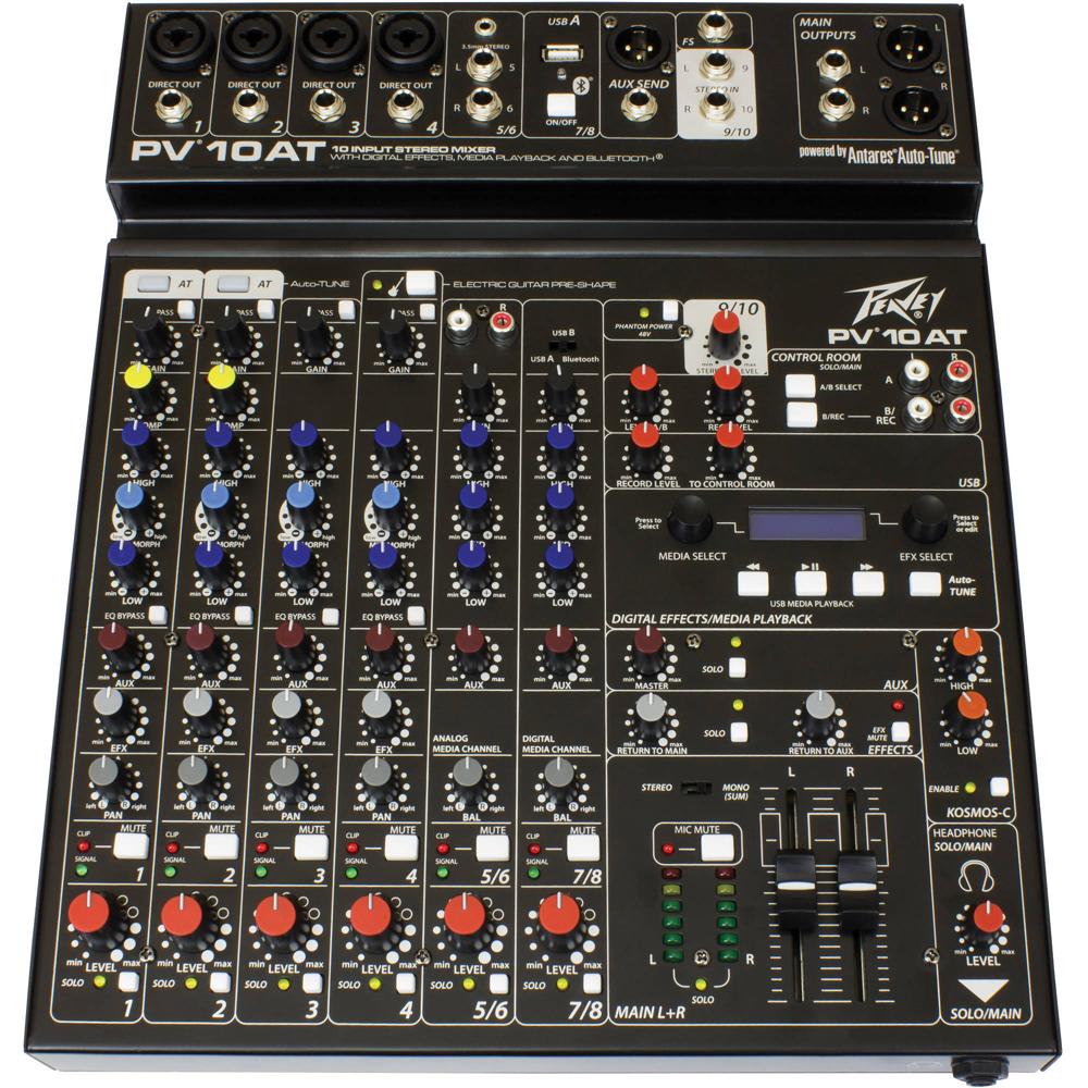 Consola de Mezcla Peavey PV 10 AT con Bluetooth y Antares Auto-Tune - 4 Preamplificadores de Micrófo 1148105-REG Consola de Mezcla Peavey PV 10 AT con Bluetooth y Antares Auto-Tune - 4 Preamplificadores de Micrófo 1148105-REG