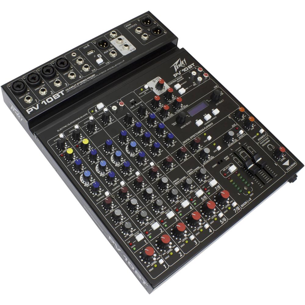 Consola de Mezcla Peavey PV 10 BT con Bluetooth - 4 Preamplificadores de Micrófono, Alimentación Pha 1148104-REG Consola de Mezcla Peavey PV 10 BT con Bluetooth - 4 Preamplificadores de Micrófono, Alimentación Pha 1148104-REG