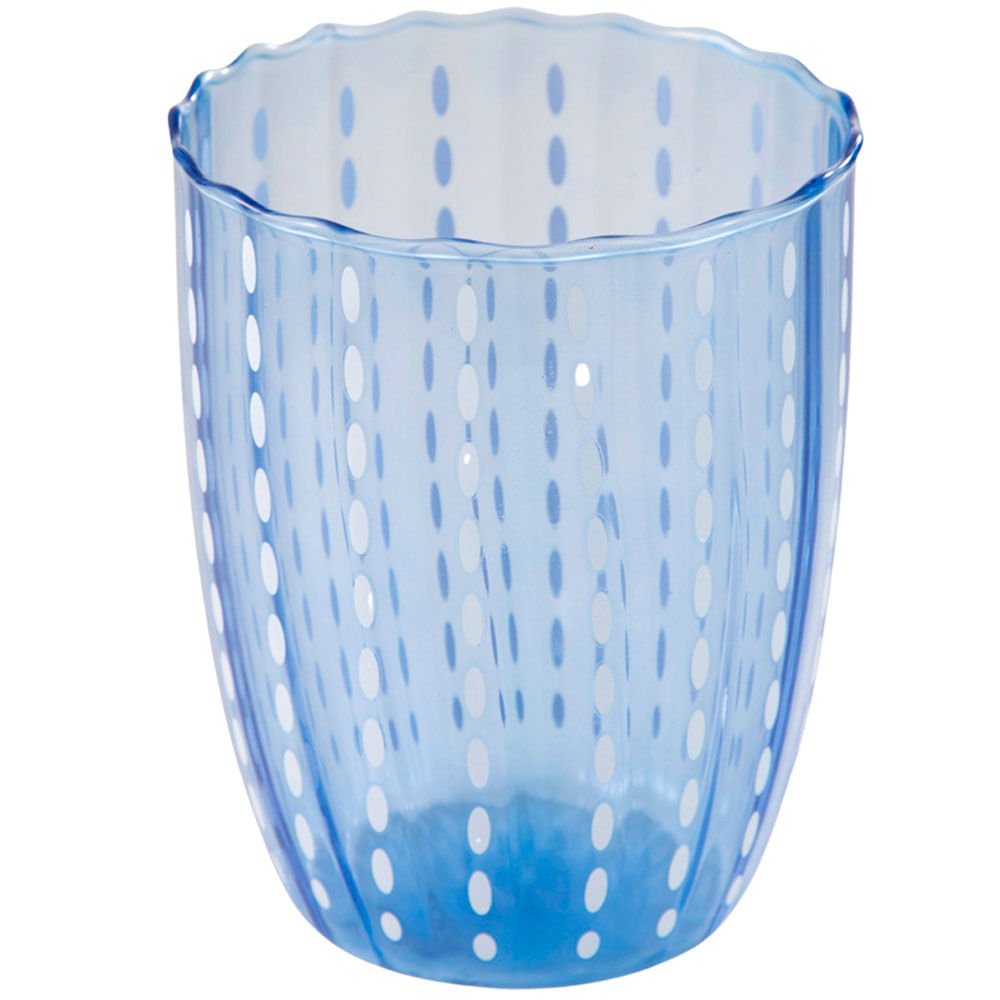 Vaso DECO HOME Vidrio Azul C/Pnts Blc St