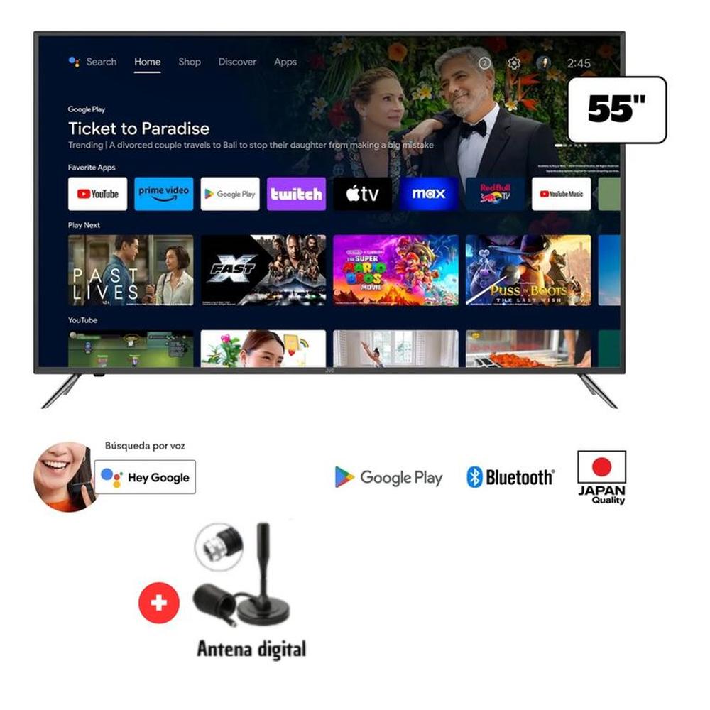 TELEVISOR JVC 55 UHD 4K GOOGLE TV LT-55KB607 Y ANTENA DIGITAL TELEVISOR JVC 55 UHD 4K GOOGLE TV LT-55KB607 Y ANTENA DIGITAL