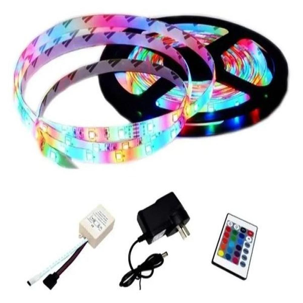 Tira LED RGB 35 / 28 De 3Metros 3M + Control Autoadhesivo Colores
