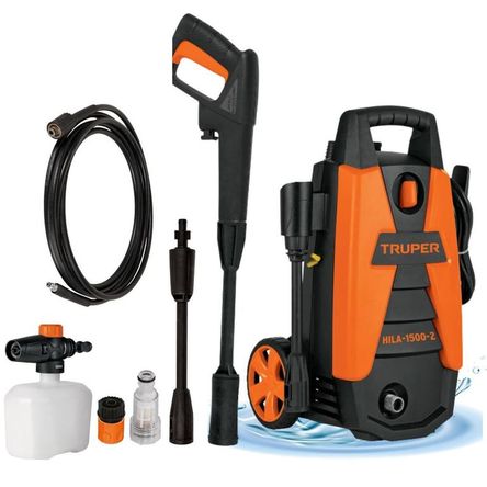 Hidrolavadora Eléctrica alta presion 1500 PSI 1400W HILA-1500 Truper NEGRO naranja