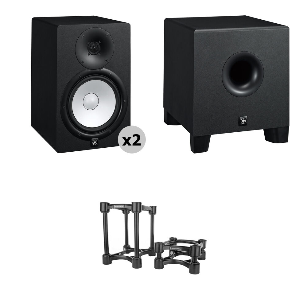 Monitores de Estudio Activos Yamaha HS8 y Subwoofer HS8S con Kit de Soportes de Aislamiento - Mezcla 1390255-REG Monitores de Estudio Activos Yamaha HS8 y Subwoofer HS8S con Kit de Soportes de Aislamiento - Mezcla 1390255-REG