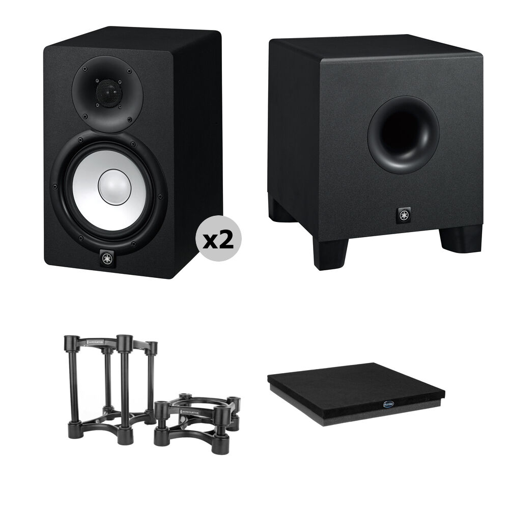 Monitores de Estudio Activos Yamaha HS7 y Subwoofer HS8S con Soportes de Aislamiento - Ideal para Me 1390254-REG Monitores de Estudio Activos Yamaha HS7 y Subwoofer HS8S con Soportes de Aislamiento - Ideal para Me 1390254-REG