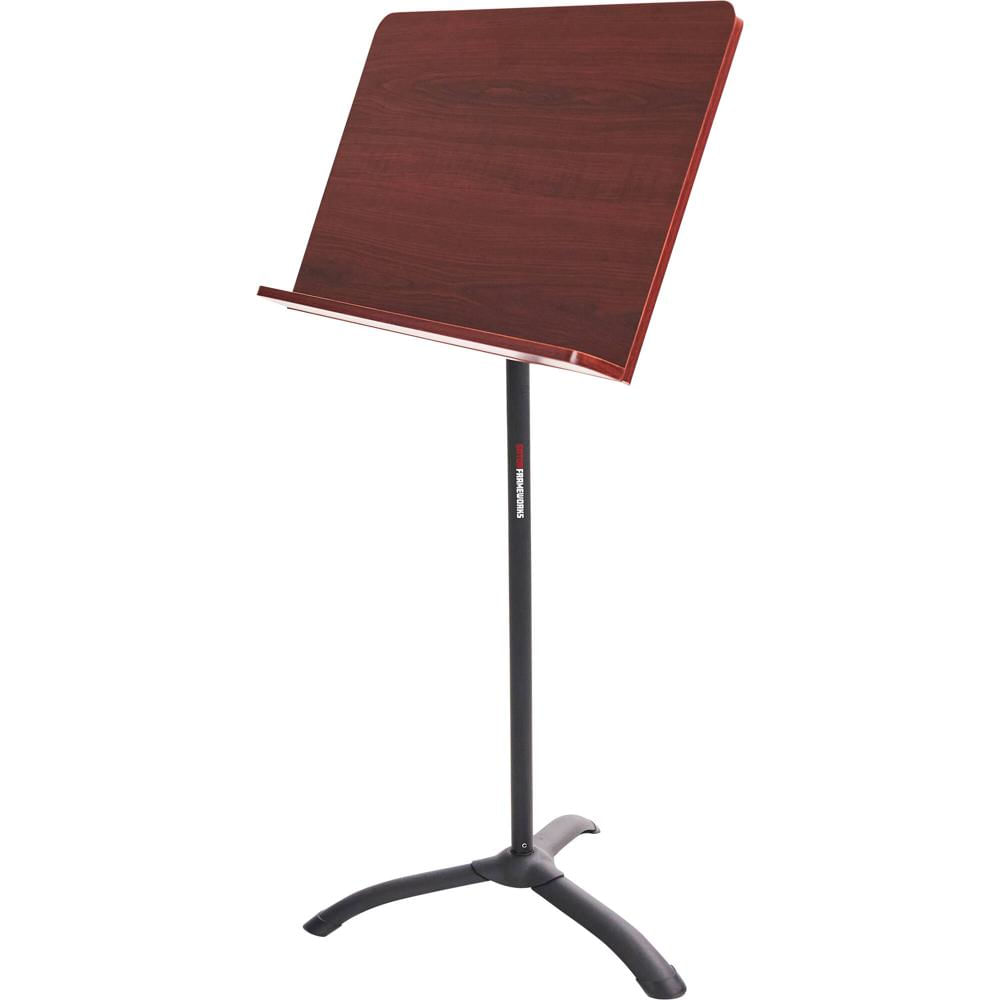 Soporte de Música de Madera Gator con Base de Metal Cepillado - Ideal para Recitales y Directores, A