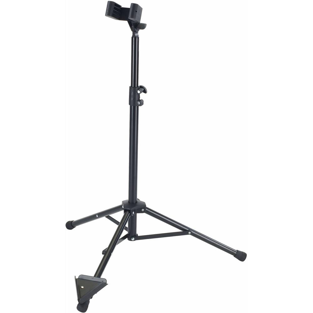Soporte para Clarinete Bajo K&M (Negro) - Construcción de Acero Resistente, Ajuste de Altura, Base e