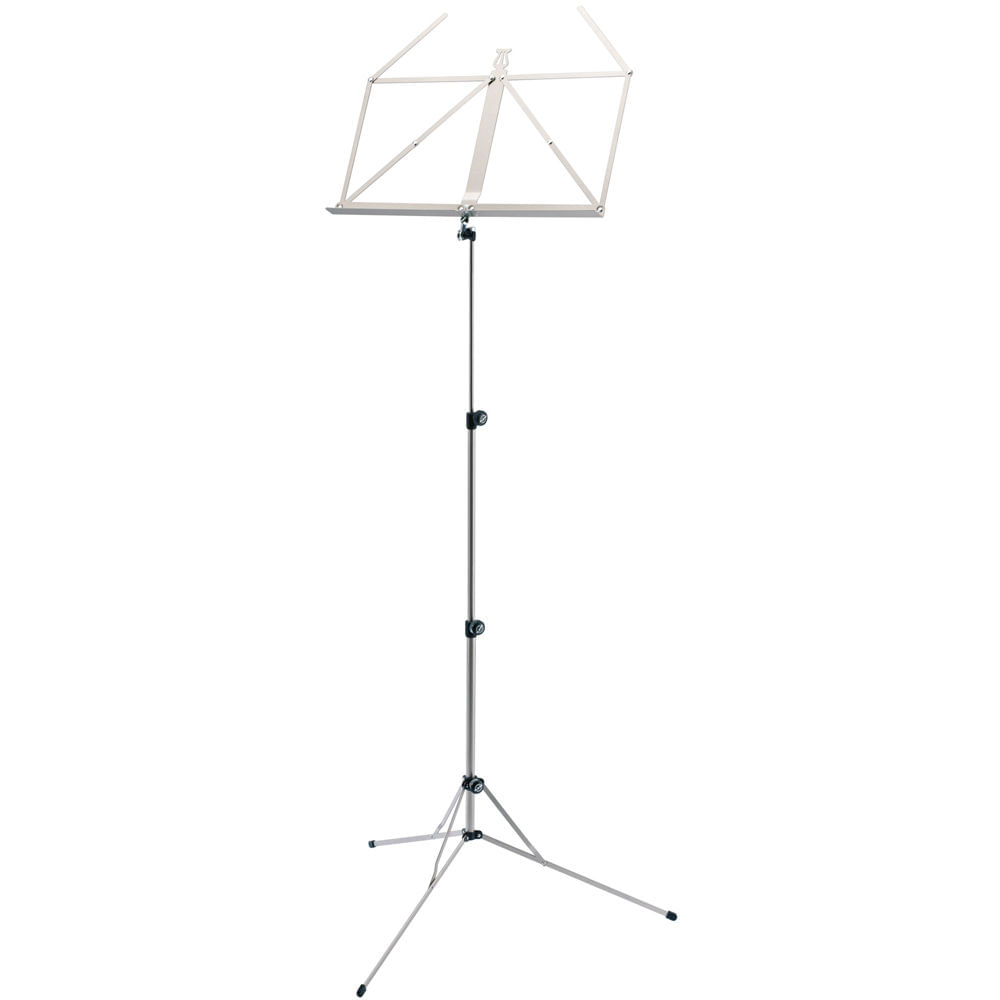Soporte de Música K&M 101 (Níquel) - Altura Ajustable 25.6 a 48.2", Construcción de Patas Plegables,