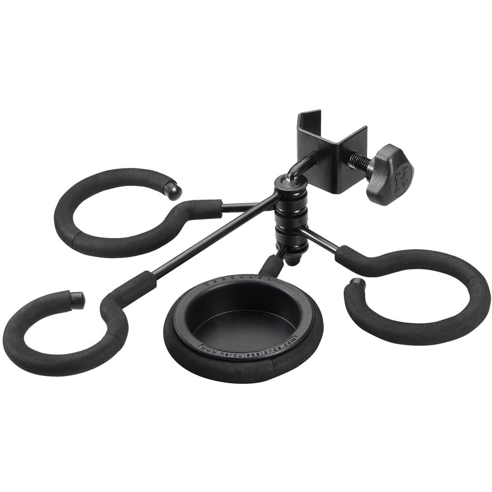 Soporte HERCULES para Cuatro Mutes de Instrumentos de Cobre con Diseño Giratorio de 270° y Bandeja A