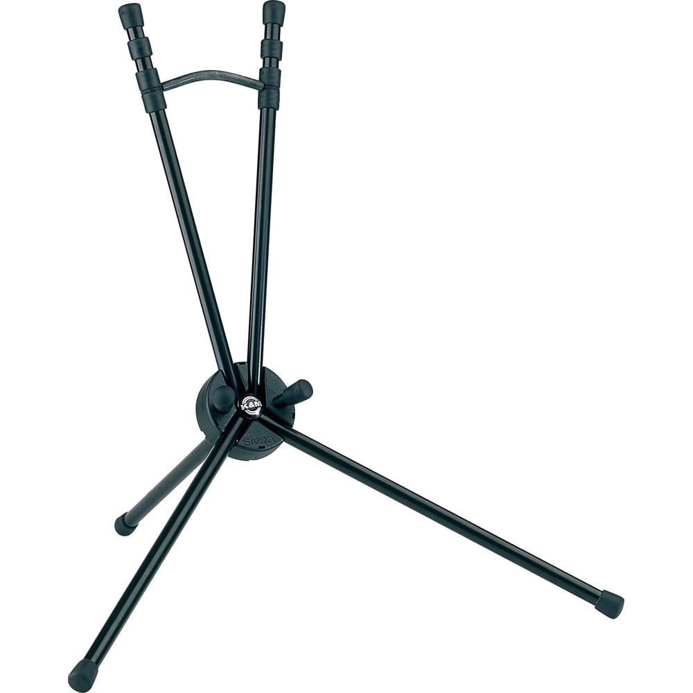 K&M 14350-000-55 Soporte Saxxy (Saxofón Tenor Bb, Negro) - Soporte Pequeño, Diseño Plegable, Funda d