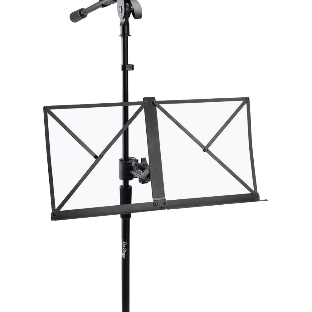 Soporte de Partituras On-Stage SMC1500 para Soportes de Micrófono - Sujeta Partituras, Libros Abiert