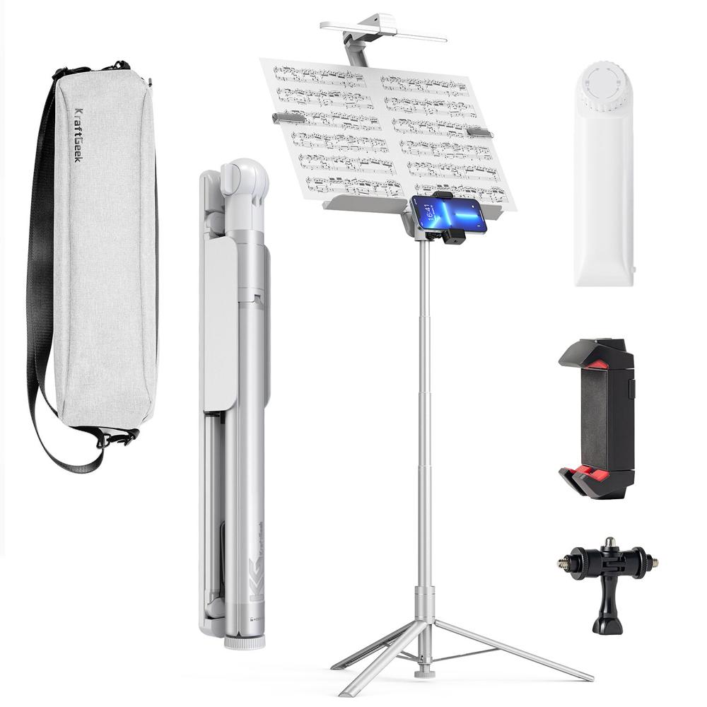 KraftGeek Kit de Atril Musical (Blanco)