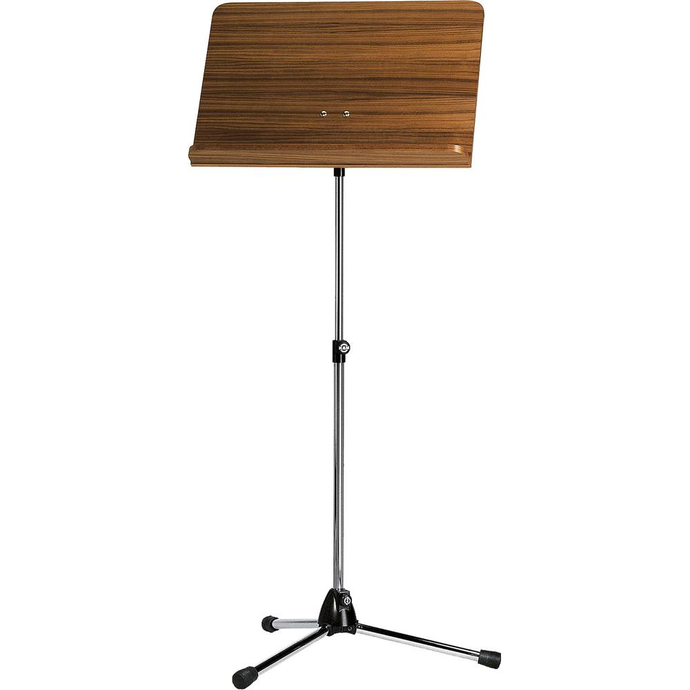 Soporte de Música K&M para Orquesta (Soporte Cromado, Escritorio de Madera de Nogal) - Conector Pris