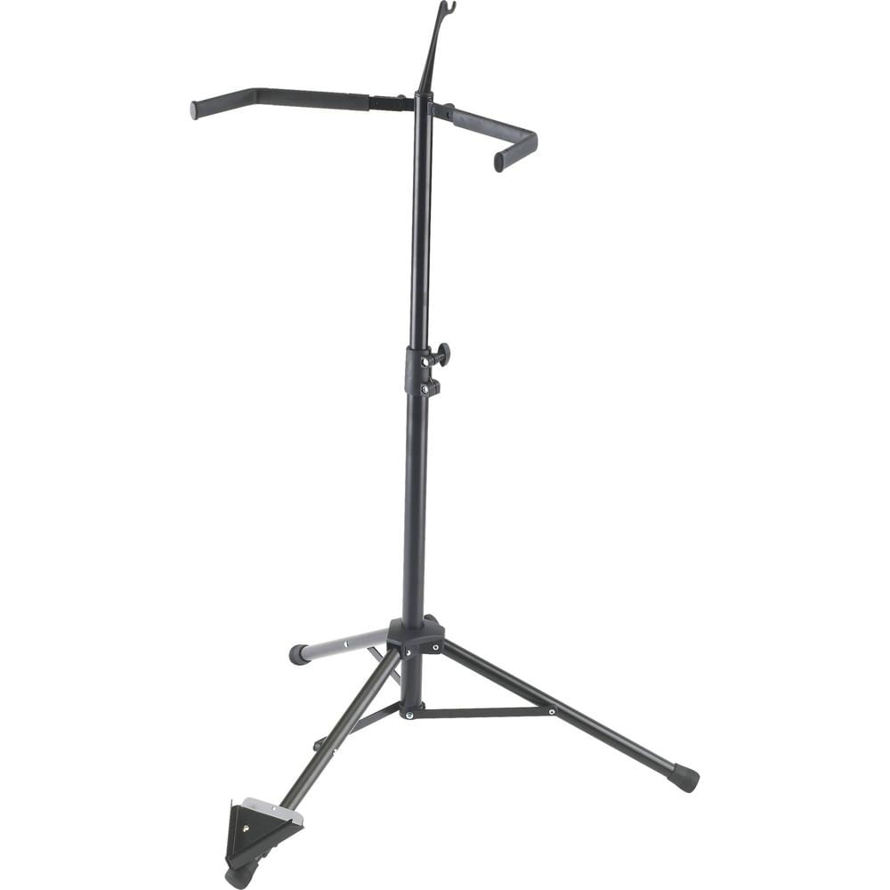 Soporte para Contrabajo K&M 14100 - Altura Ajustable, Base en V, Brazo de Goma, Soporte para Arco, P