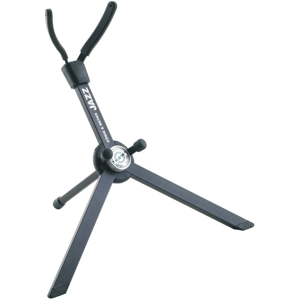 Soporte para Saxofón Jazz K&M 14330-000-55 (Negro) - Estable, Plegable, con Funda de Velour