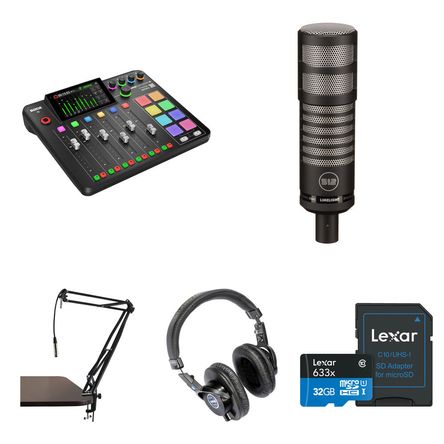 RODE RODECaster Pro II Kit de Valor para Podcasting con Micrófono, Brazo de Soporte, Auriculares y M 1720383-REG