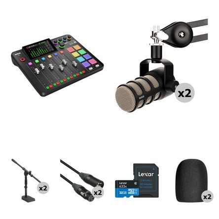 RODE RODECaster Pro II Kit de Podcasting para 2 Personas con PodMics y Soportes de Escritorio 1704429-REG RODE RODECaster Pro II Kit de Podcasting para 2 Personas con PodMics y Soportes de Escritorio 1704429-REG
