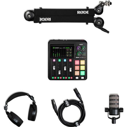RODE RODECaster Duo Podcasting Kit with PodMic, Studio Boom Arm, Headphones, and Cable 1813506-REG