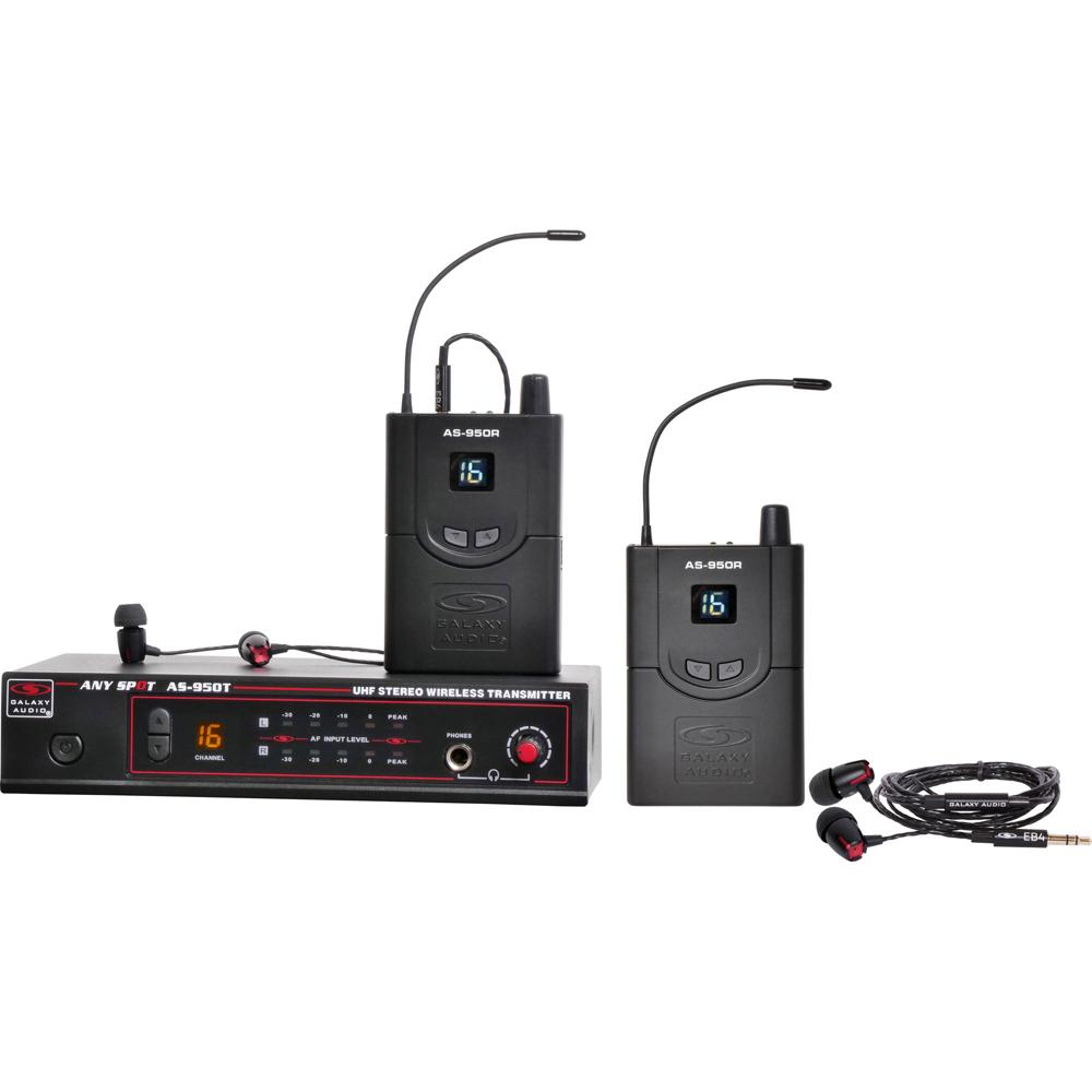 Sistema de Monitoreo In-Ear Inalámbrico Galaxy Audio AS-950-2P2 con 2 Auriculares EB4, Transmisor AS 1507888-REG Sistema de Monitoreo In-Ear Inalámbrico Galaxy Audio AS-950-2P2 con 2 Auriculares EB4, Transmisor AS 1507888-REG