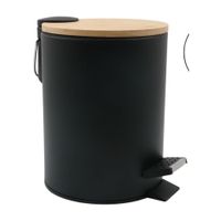 Papelera de Baño Orange Modelo IR0107CAWD Negro + Bambú 5 litros