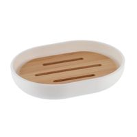 Jabonera de Poliresina Orange Modelo 6474210 Blanco/Bambú